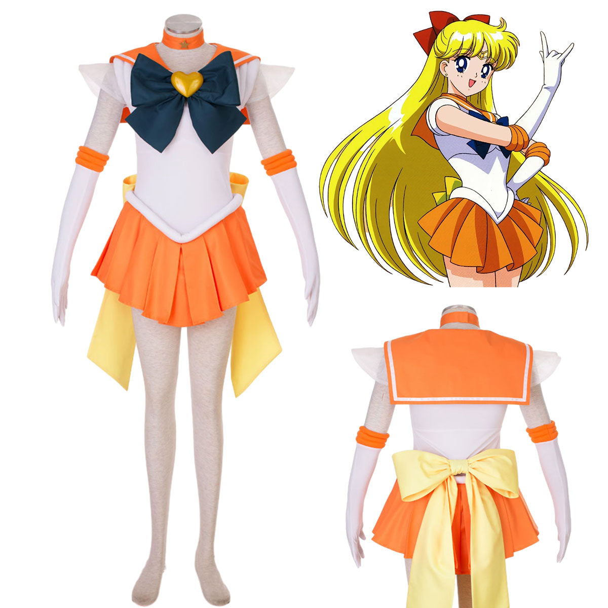 Sailor Moon Super S Sailor Venus Aino Minago Cosplay Costume Kit with Accessories