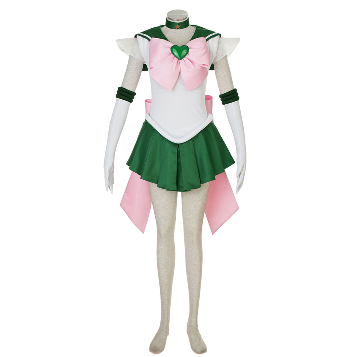 Sailor Moon Super S Sailor Jupiter Kino Makoto Cosplay Costume Kit with Accessories