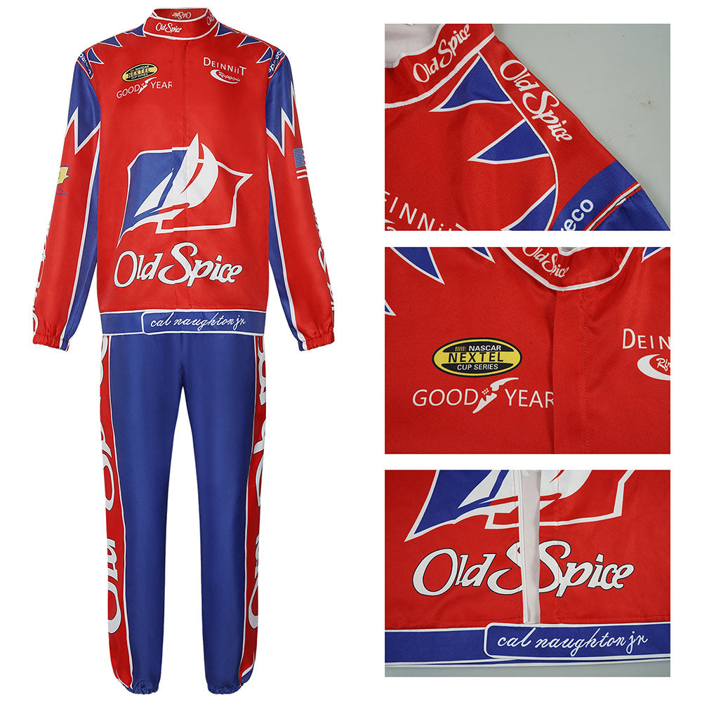 Ricky Bobby Costume Red Racing Suits full Outfit Kit with Hat