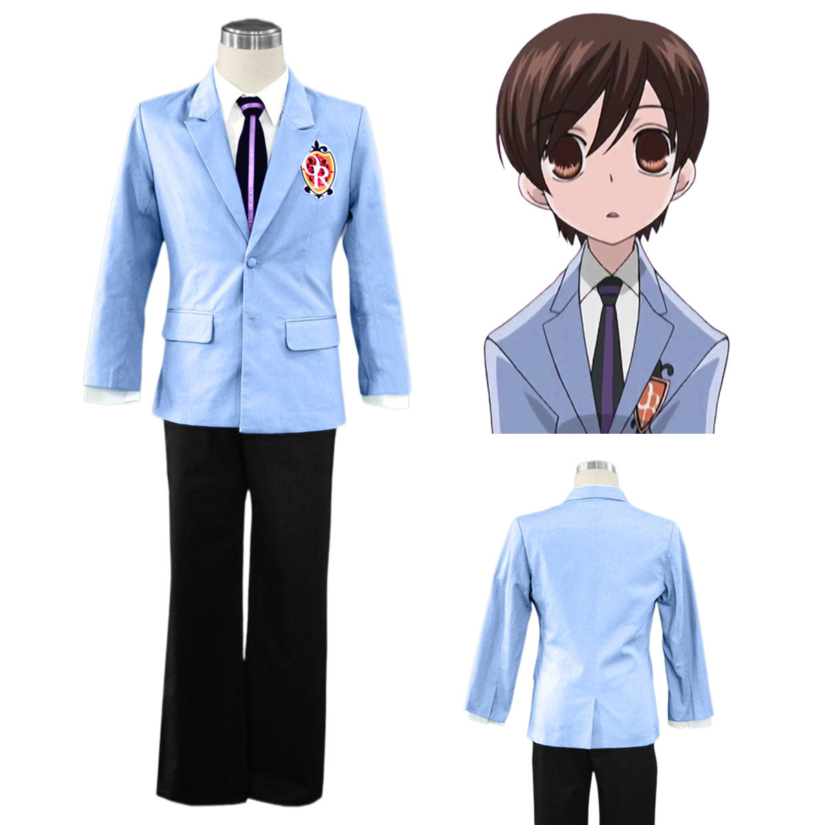 Ouran High School Host Club Suou Tamaki Haruhi Fujioka Cosplay Costume Uniform Kit