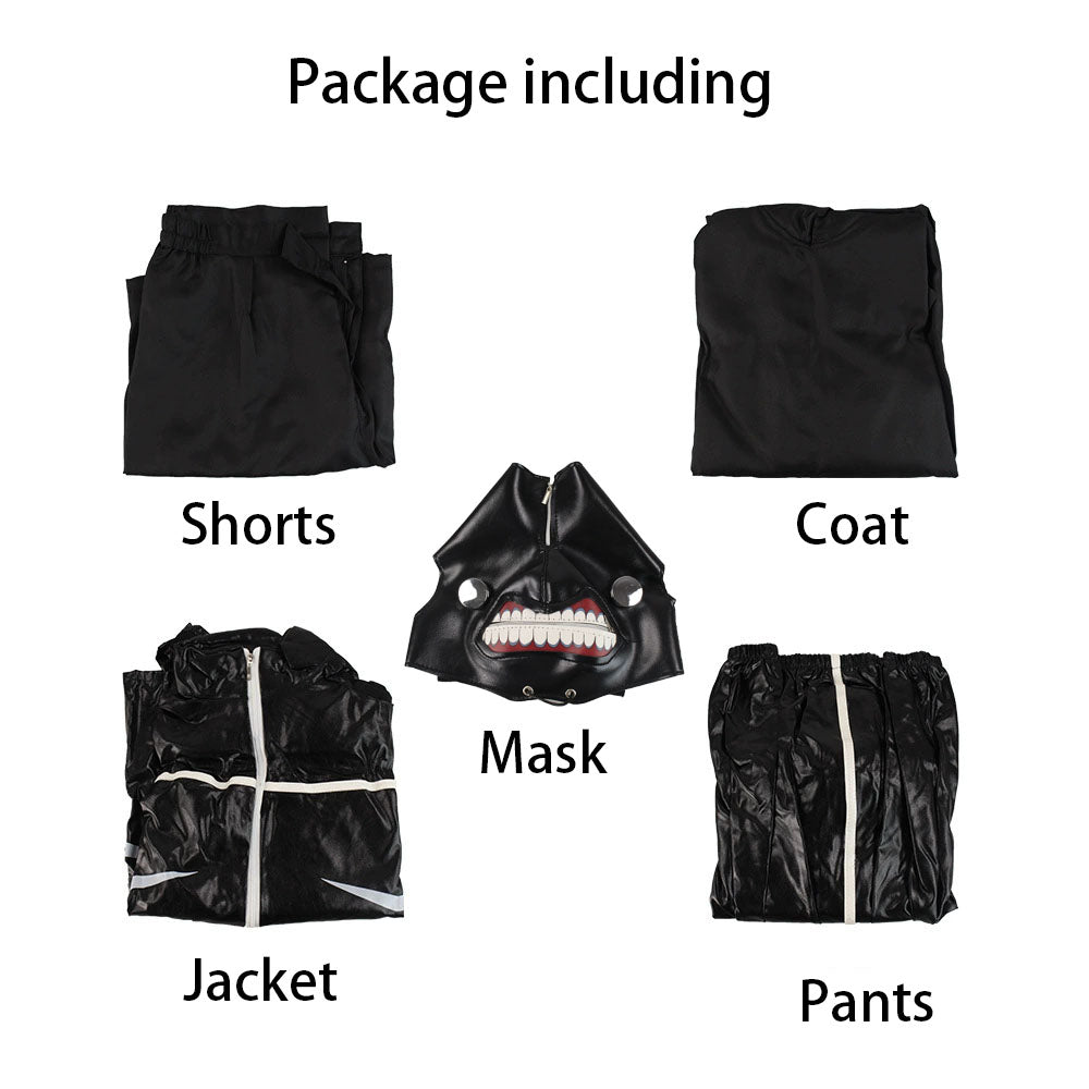 Tokyo Ghoul Costume Kaneki Ken fighting Costume Outfit Kit with Mask