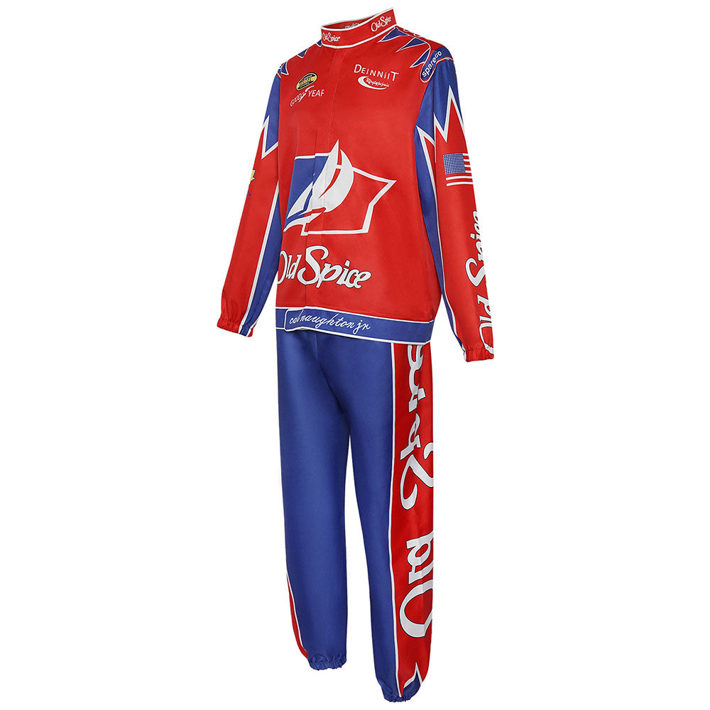 Ricky Bobby Costume Red Racing Suits full Outfit Kit with Hat