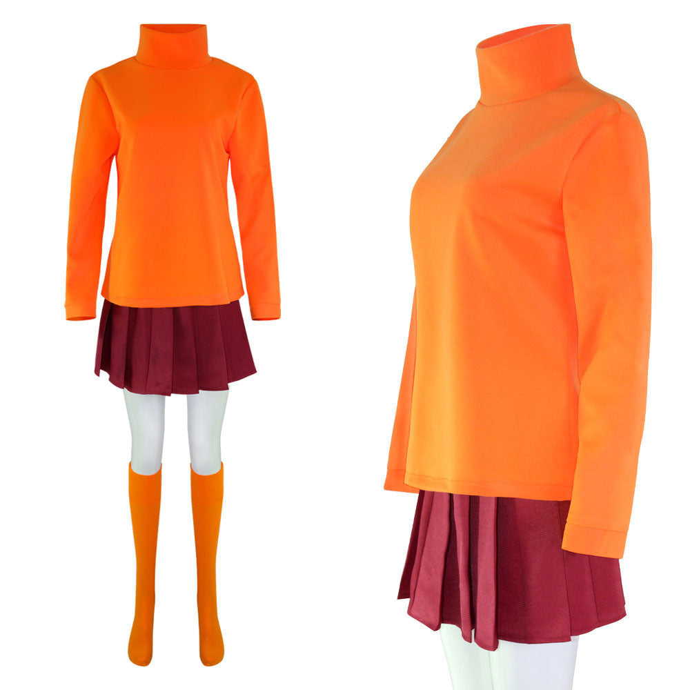 Scooby Doo Costume Velma Cosplay Dress Costume Kit
