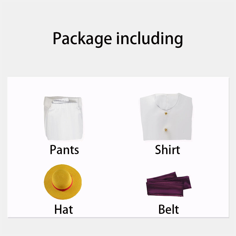 One Piece Costume Gear 5 Luffy Cosplay White Costume Outfit Kit