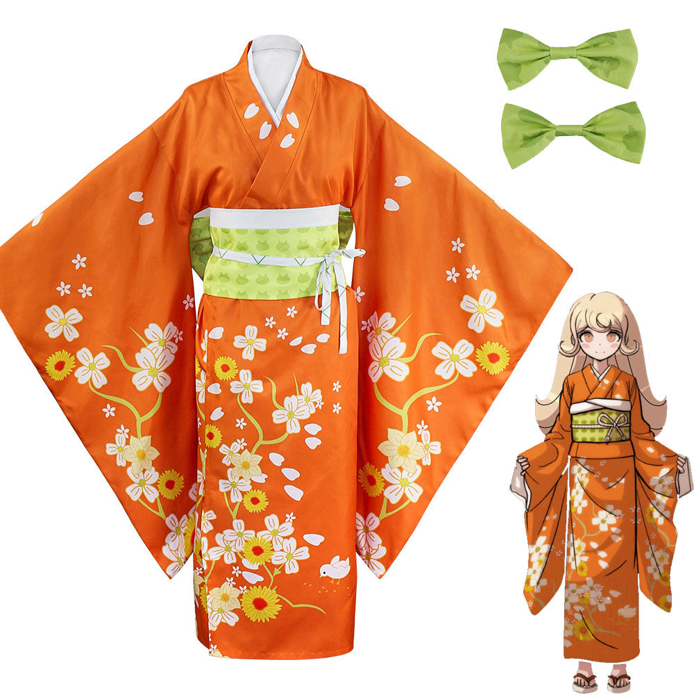 Danganronpa Costume Saionji Hiyoko Cosplay full Kimono Outfit Costume Kit