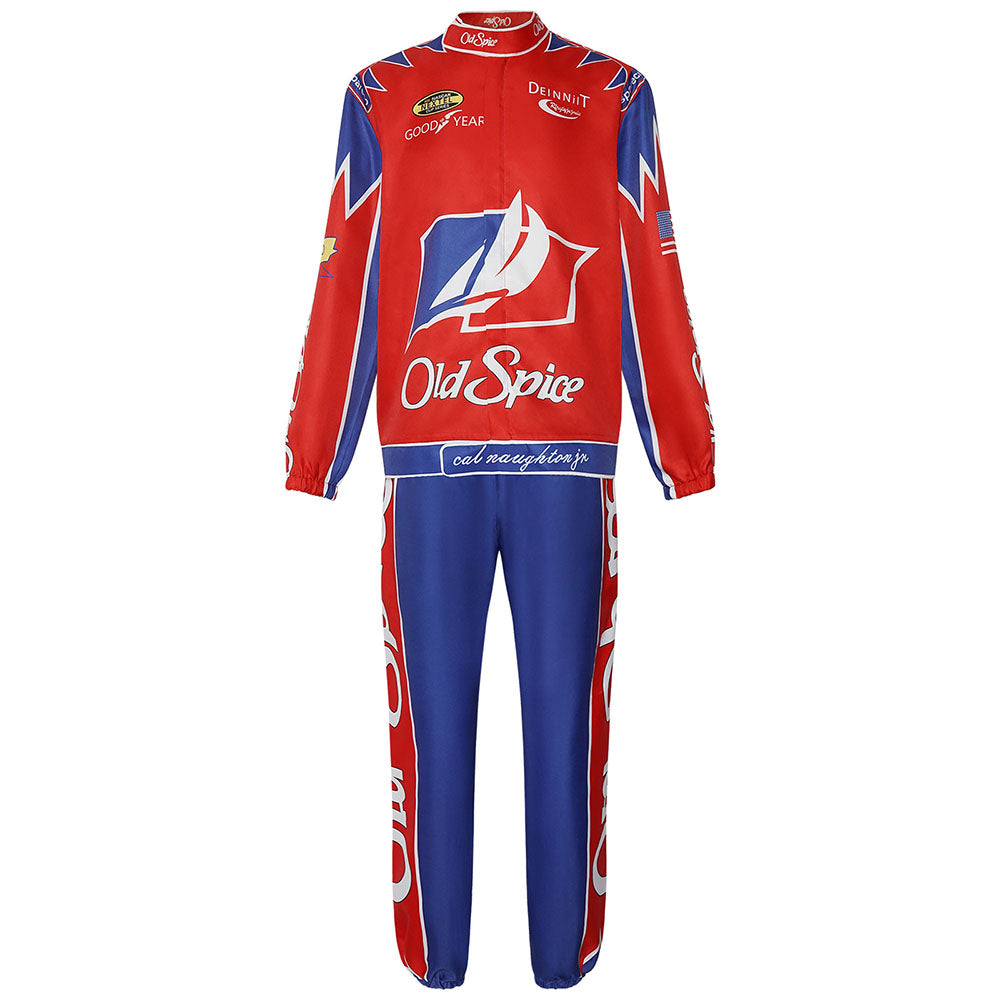 Ricky Bobby Costume Red Racing Suits full Outfit Kit with Hat