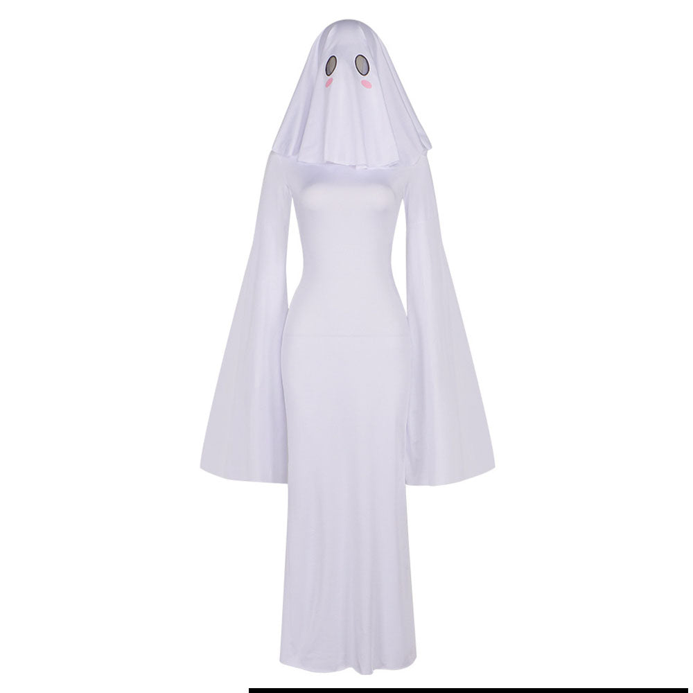 White Mrs. Apricot Cosplay Ghost girl Halloween Costume