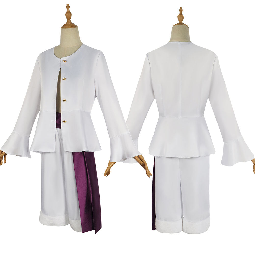 One Piece Costume Gear 5 Luffy Cosplay White Costume Outfit Kit