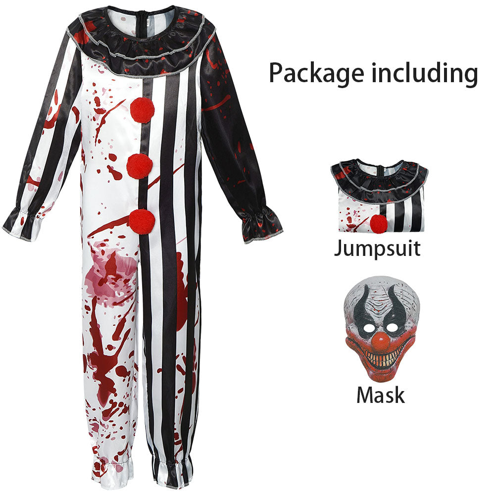 Terrifier Costumes Joker Bloody Cosplay outfit Costume Kit with Mask for Men and Kids