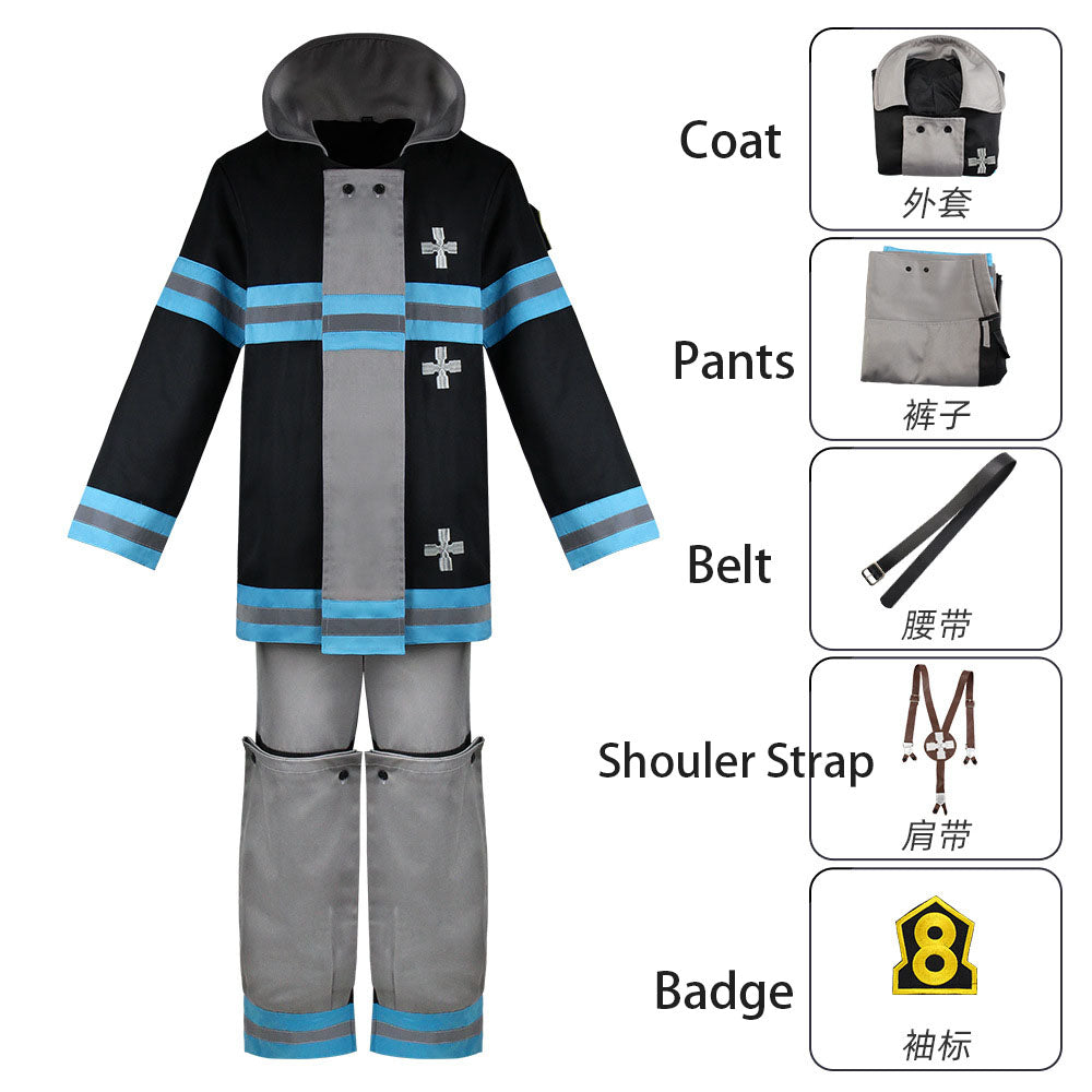 Fire Force Costume Shinra Kusakabe Cosplay Uniform outfit Costume Kit