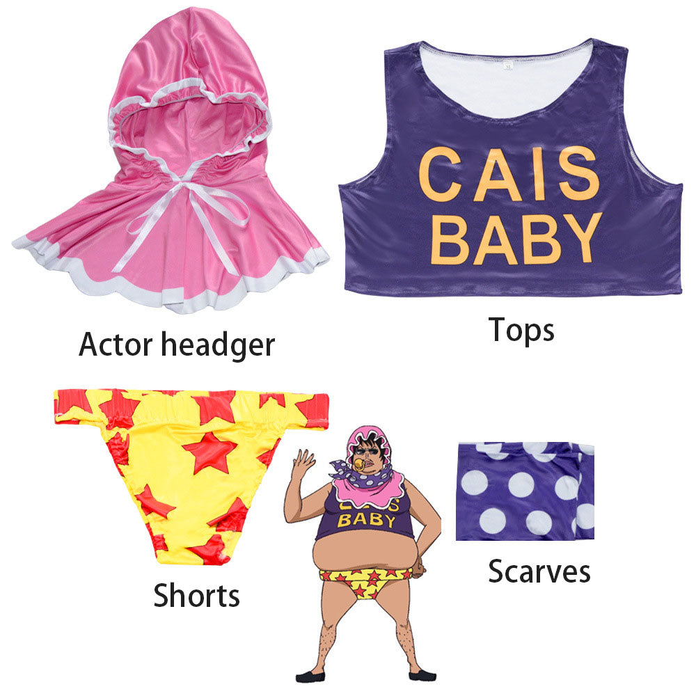 One Piece Costume Senor Pink Cosplay full Outfit Costume Kit