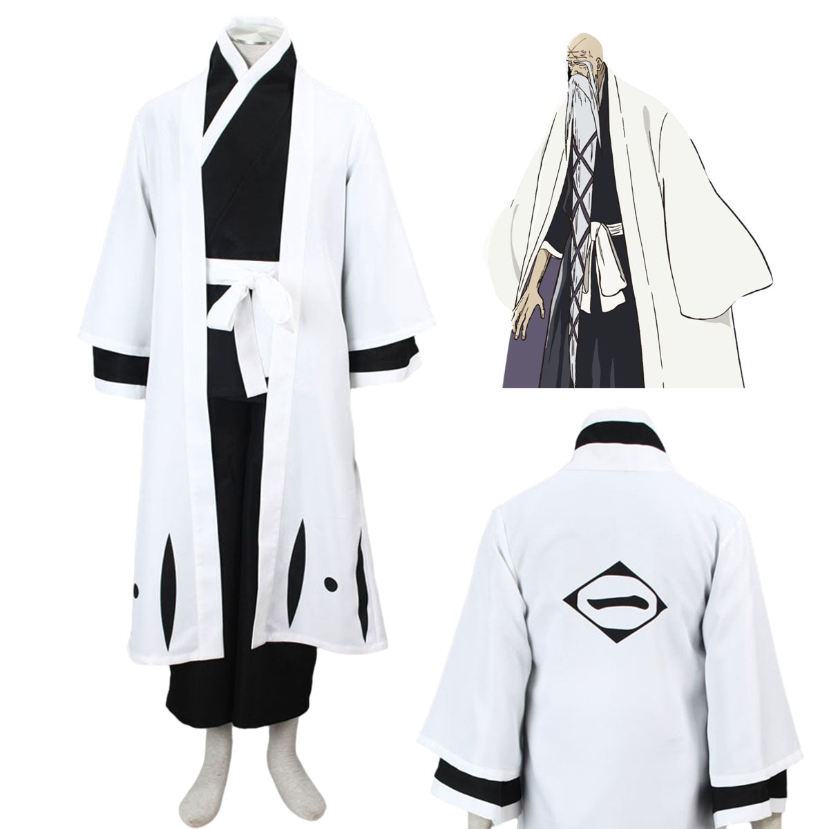 Bleach 1st Division Captain Yamamoto Genryuusai Costume Cosplay full Outfit Kit
