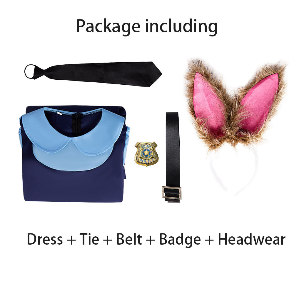 Zootopia Costume Rabbit Cop Judy Cosplay Dress Costume Kit