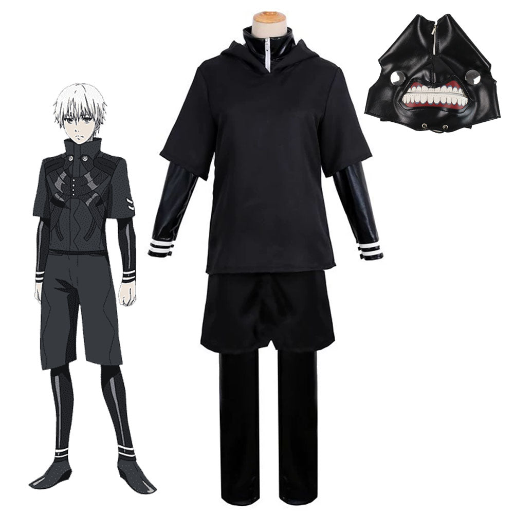 Tokyo Ghoul Costume Kaneki Ken fighting Costume Outfit Kit with Mask