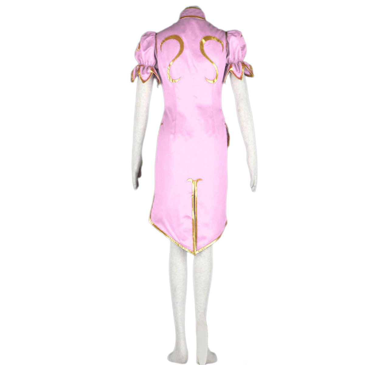 Game Street Fighter Costume Chunli Pink Cosplay Dress Kit with Belt and Headdress