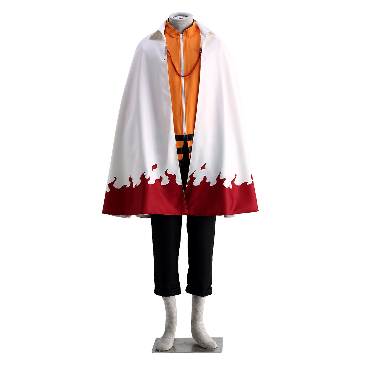 Anime Naruto Shippuden Uzumaki Naruto 7th Hokage Cosplay Costume Kit with Hat