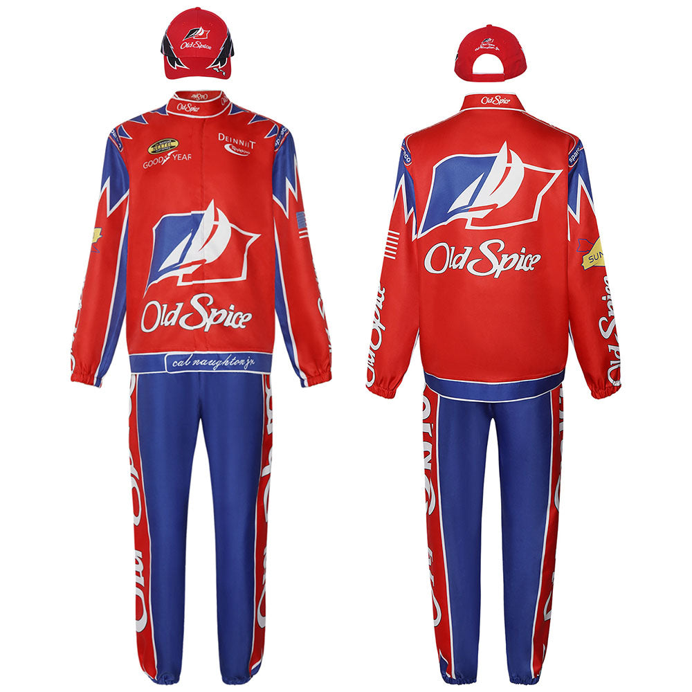 Ricky Bobby Costume Red Racing Suits full Outfit Kit with Hat