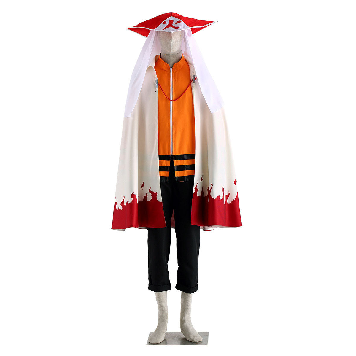 Anime Naruto Shippuden Uzumaki Naruto 7th Hokage Cosplay Costume Kit with Hat