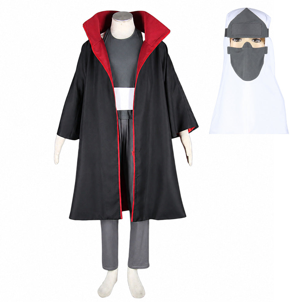 Red Clouds Version Available - Anime Immortal Fighter Ninja Cosplay Outfit Kit with Hood Mask for Men Kids