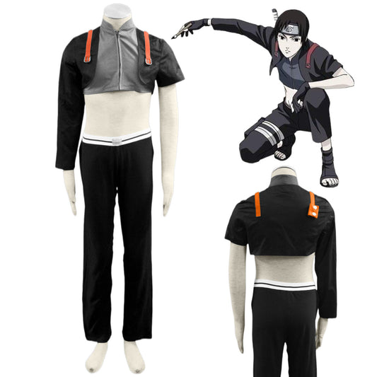 Anime Naruto Costume Ink Ninja Sai Cosplay Outfit with Headband for Men and Kids