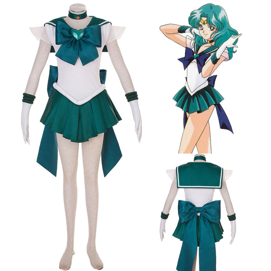 Sailor Moon Super S Sailor Neptune Kaiou Michiru Cosplay Costume Kit with Accessories