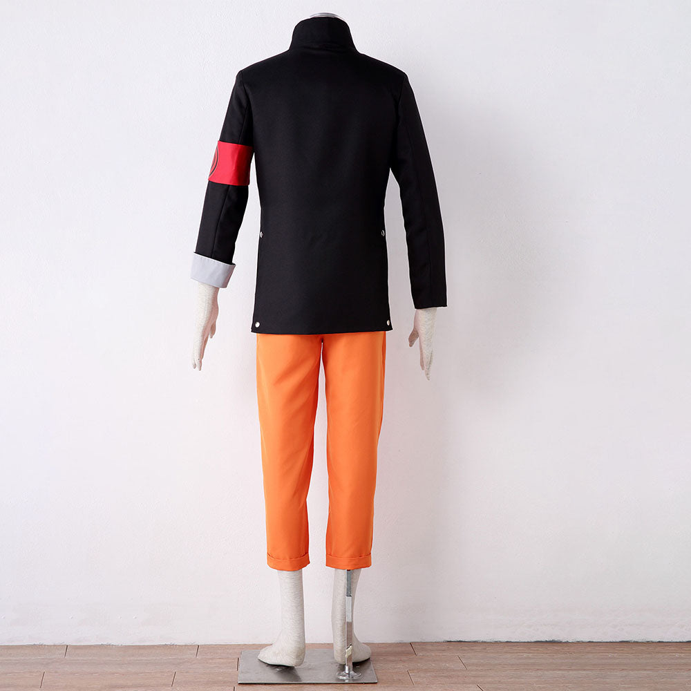 Anime Movie Naruto The Last Costume Naruto Cosplay Uniform Kit with Red scarf for Men & Kids