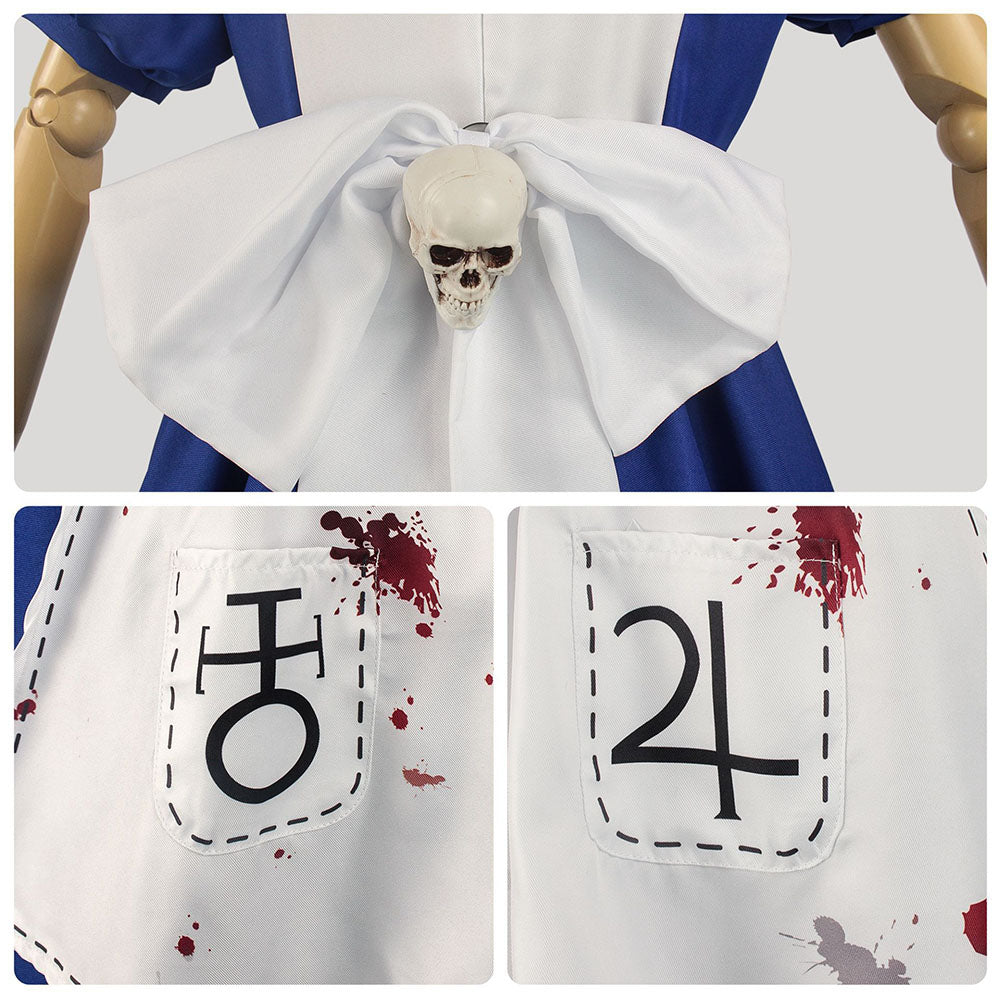 Alice: Madness Returns Costume Alice Cosplay Bloody Dress Kit with Stockings