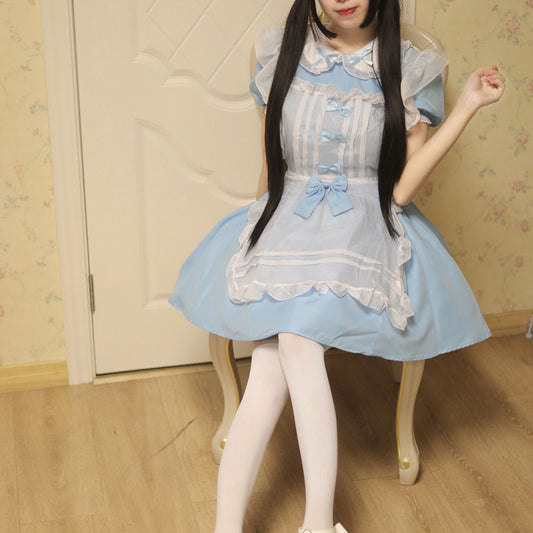 Alice's Adventures in Wonderland Costume Alice Cosplay Dress Kit with Headband