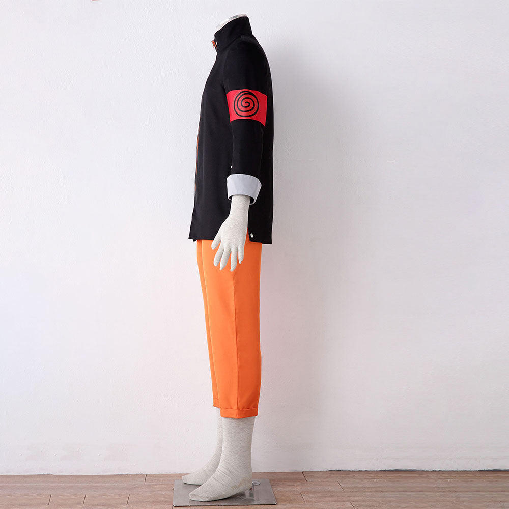 Anime Movie Naruto The Last Costume Naruto Cosplay Uniform Kit with Red scarf for Men & Kids