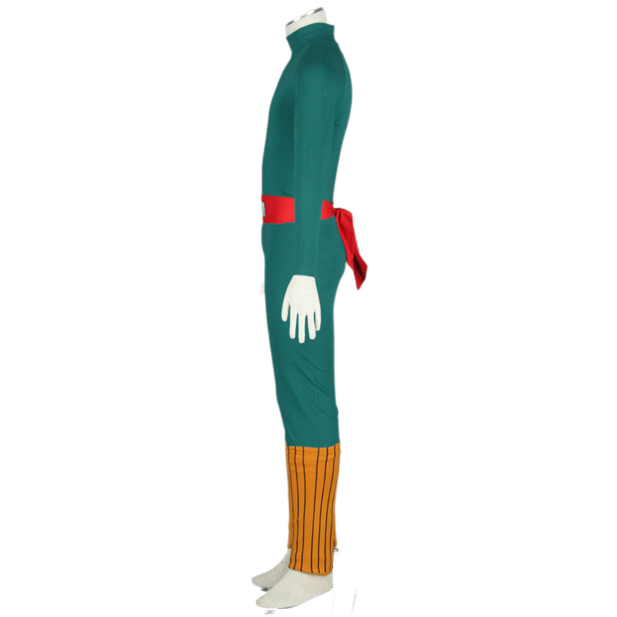 3PCS Naruto Costume Rock Lee Cosplay Green Jumpsuit Kit for Men and Kids