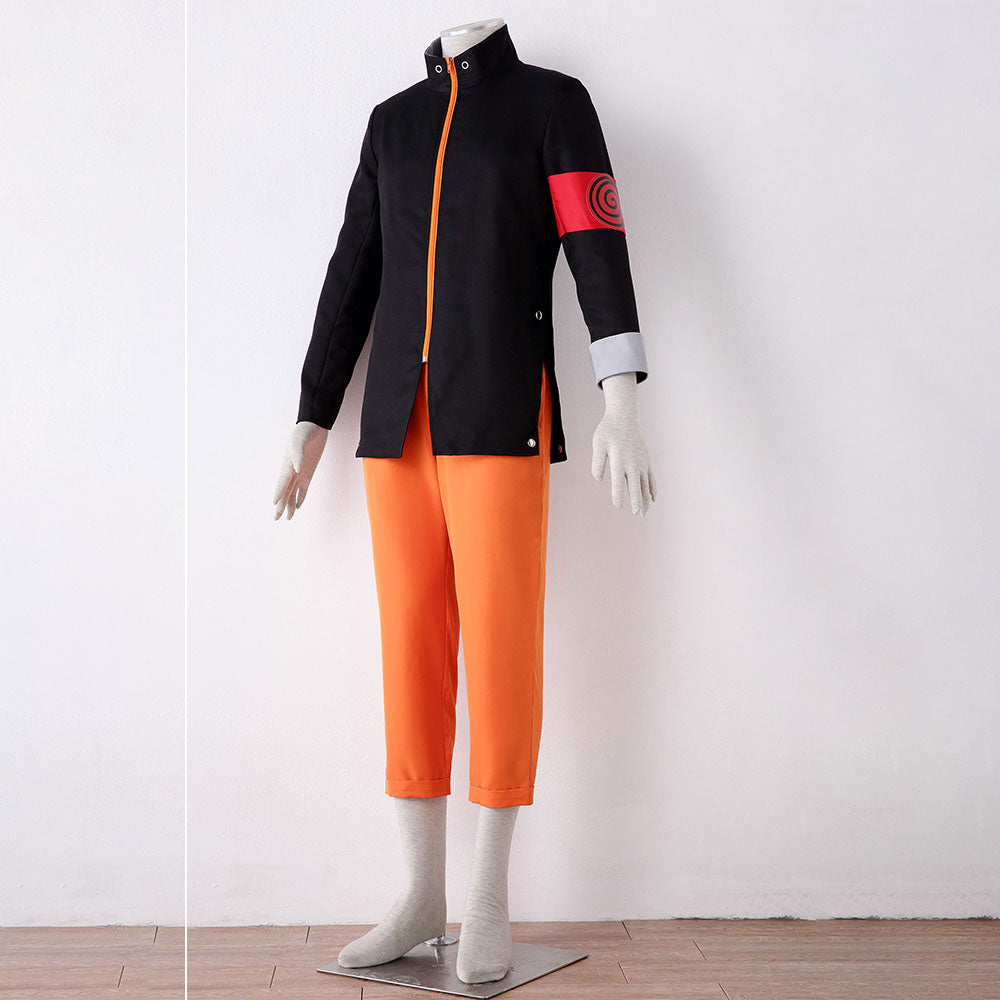 Anime Movie Naruto The Last Costume Naruto Cosplay Uniform Kit with Red scarf for Men & Kids