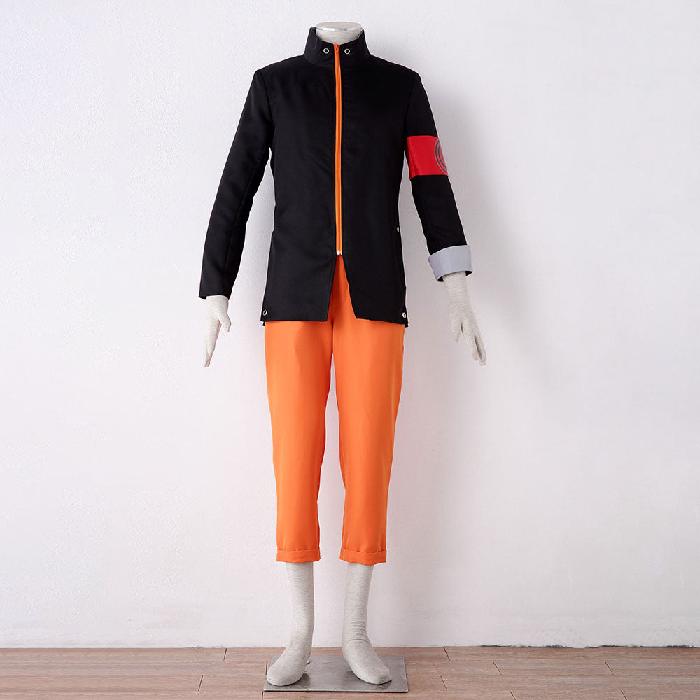 Anime Movie Naruto The Last Costume Naruto Cosplay Uniform Kit with Red scarf for Men & Kids