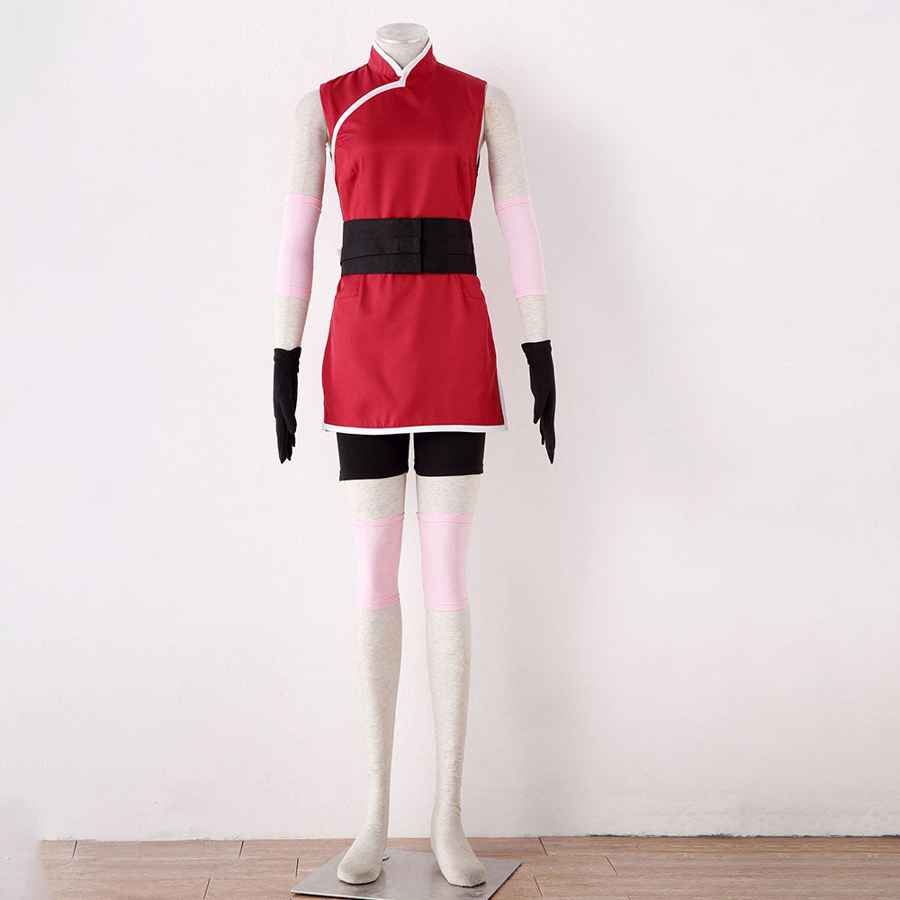 8 PCS Anime Naruto The Last Costume Sakura Cosplay Outfit Kit for Women and Kids