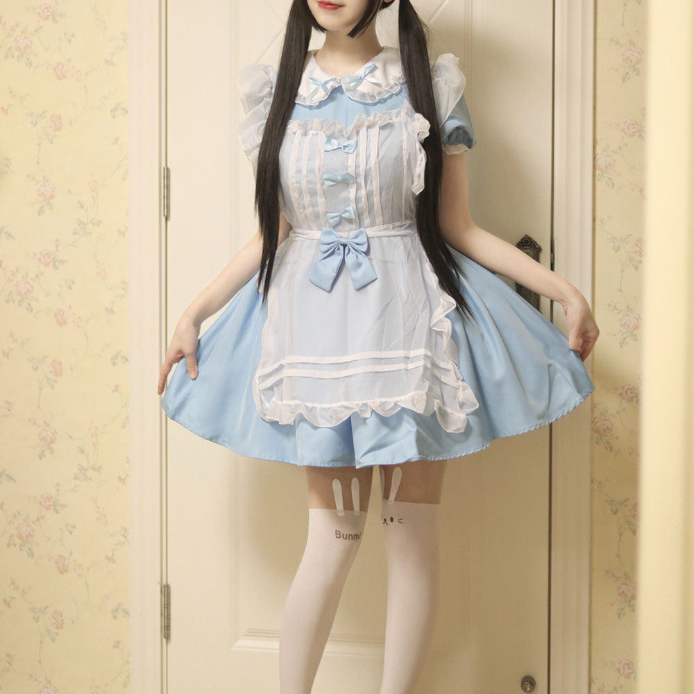 Alice's Adventures in Wonderland Costume Alice Cosplay Dress Kit with Headband
