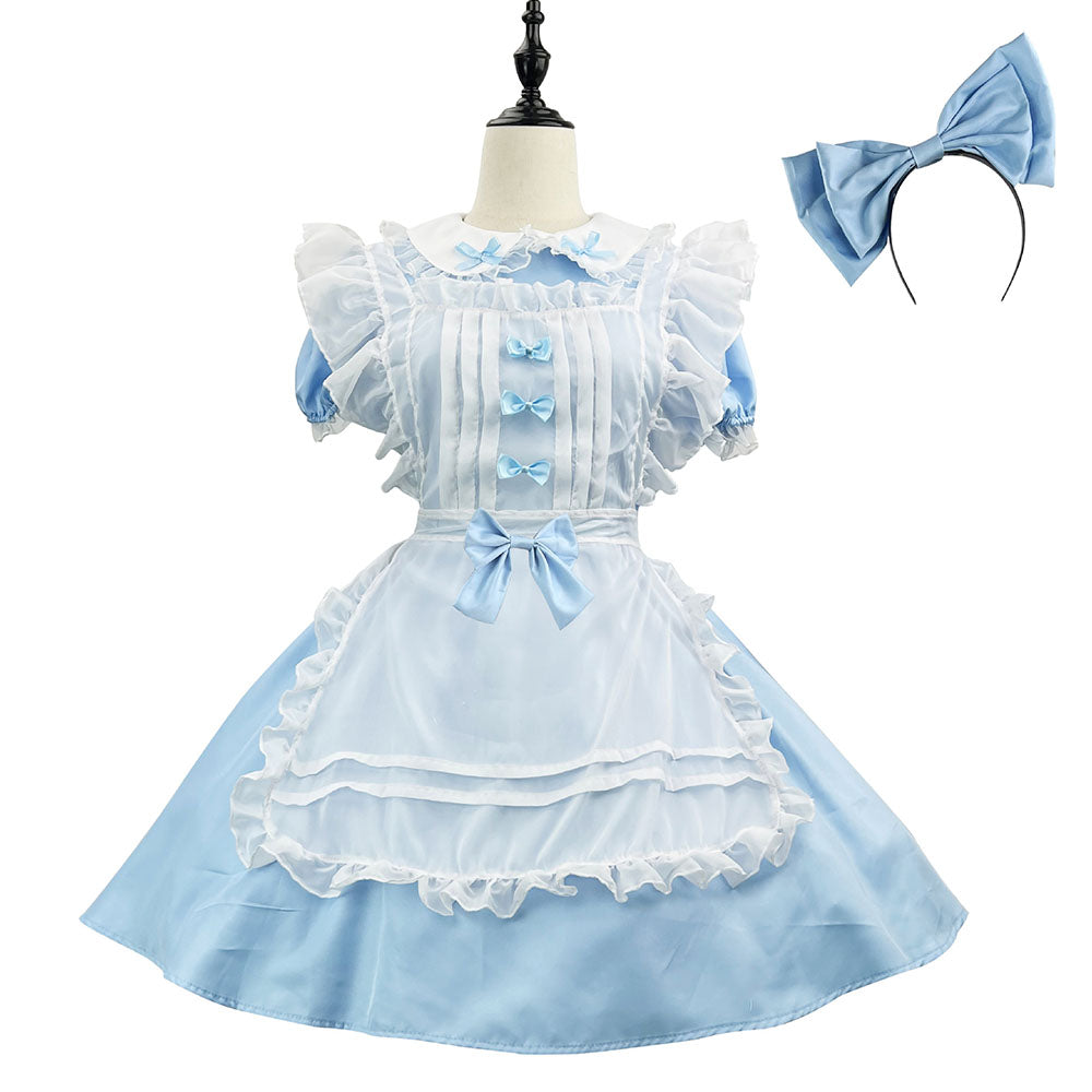 Alice's Adventures in Wonderland Costume Alice Cosplay Dress Kit with Headband
