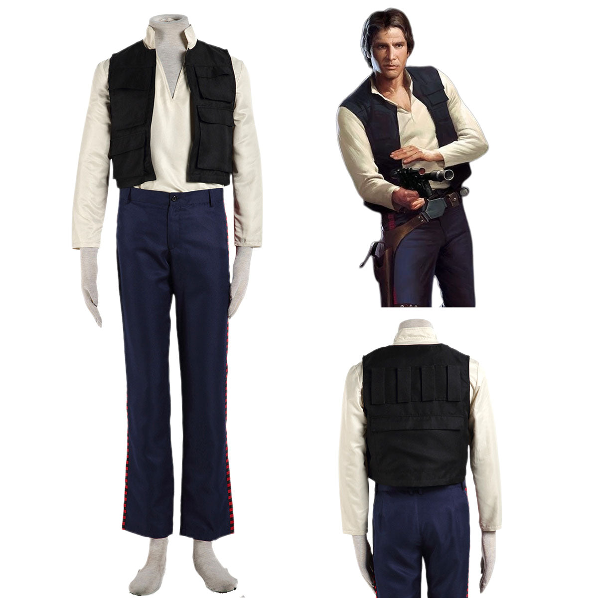 Star Wars Cosplay Han Solo Costume Outfit Kit