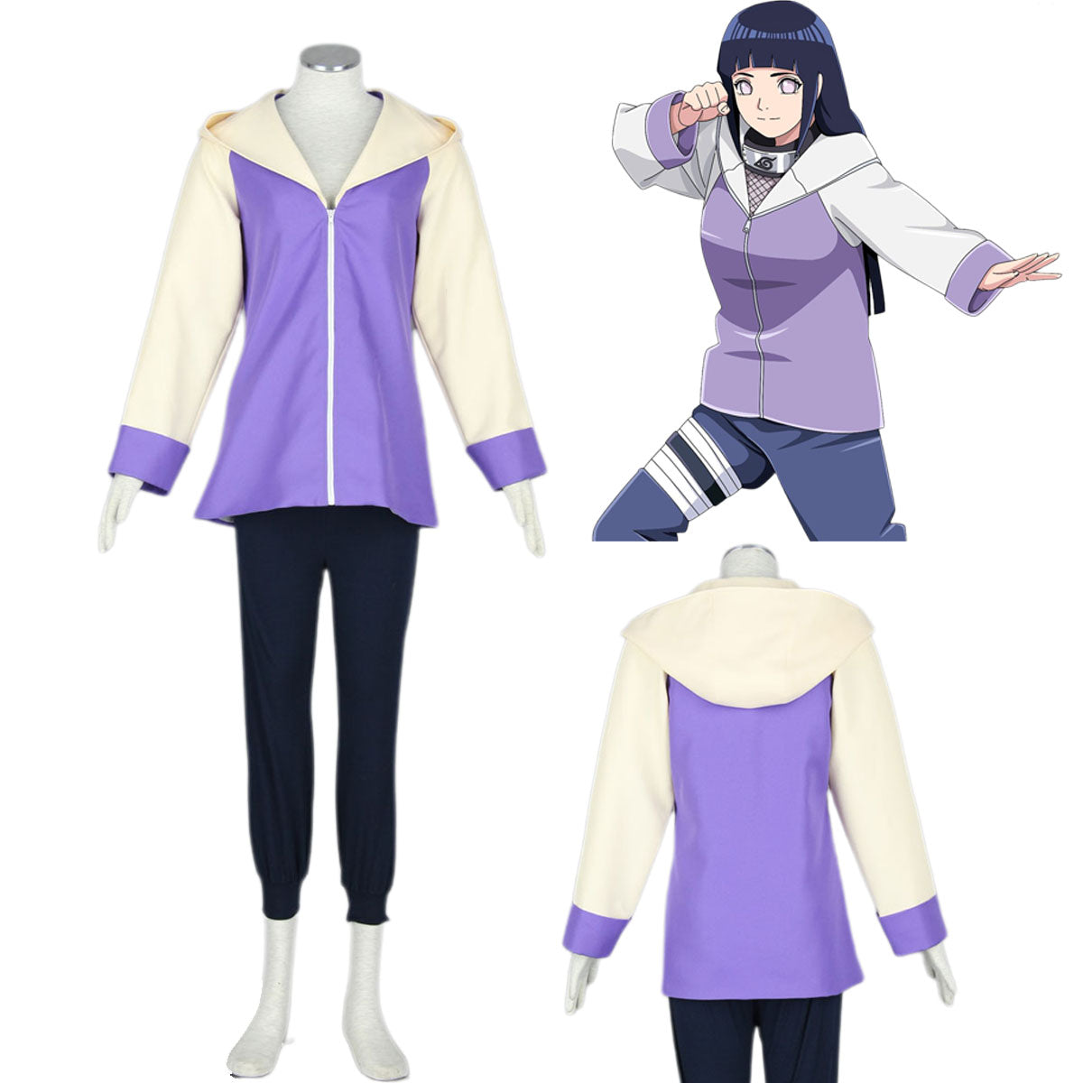 Anime Naruto Shippuden Cosplay Hyuuga Hinata Costume Kit