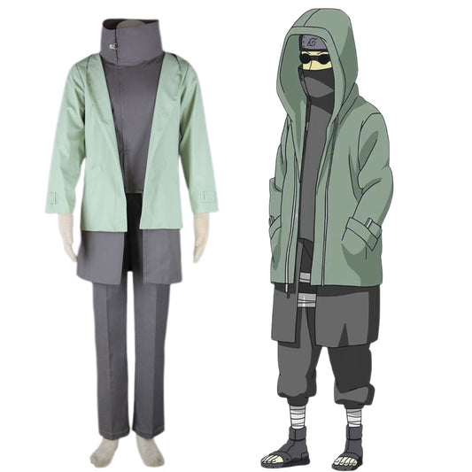 Anime Naruto Costume Insect Ninja Shino Aburame Cosplay Uniform Kit for Men and Kids