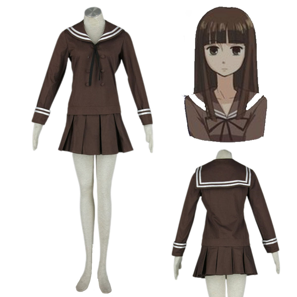 Ouran High School Host Club Fujioka Haruhi Cosplay Costume Uniform Kit