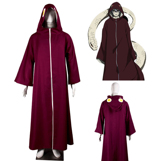 Anime Naruto Costume Kabuto Yakushi Cosplay Snake Long Cloak for Adults & Kids