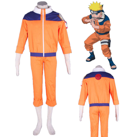 Anime Naruto Shippuden Cosplay Uzumaki Naruto Boys Costume for Adults and Kids