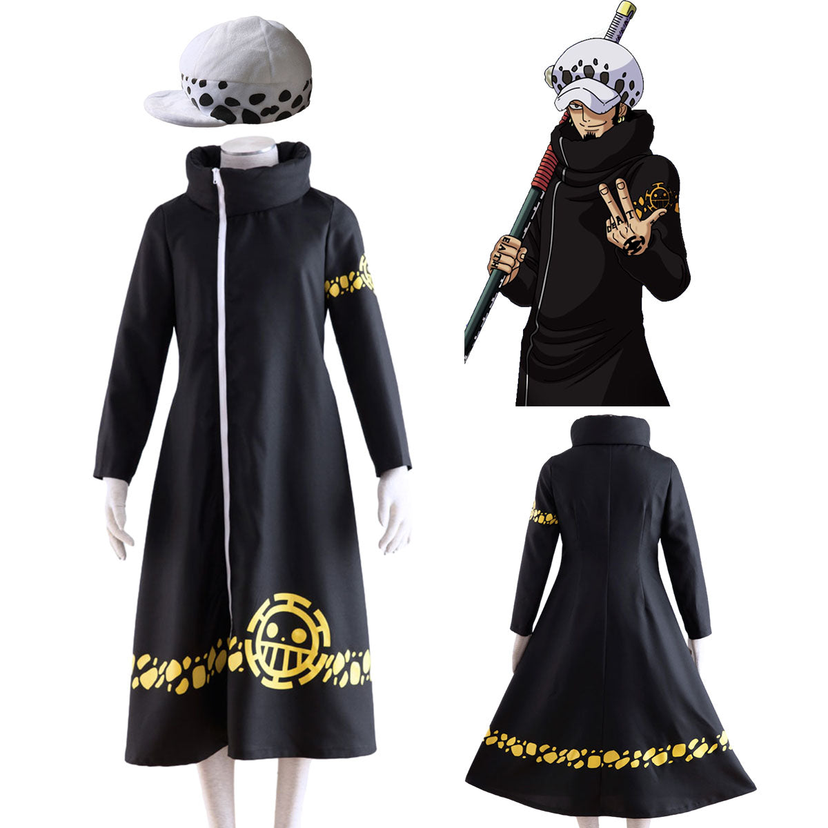 Anime One Piece Trafalgar Law Cosplay Costume Robe with Hat – Costume-Craft