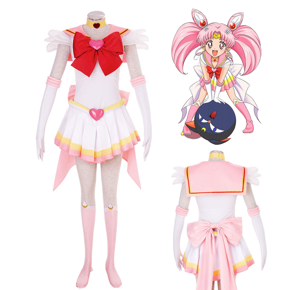 Sailor Moon Super S Sailor Chibi Moon Cosplay Costume Kit with Accessories