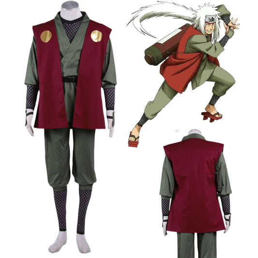 Anime Naruto Jiraiya Cosplay Costume full Outfit Kit