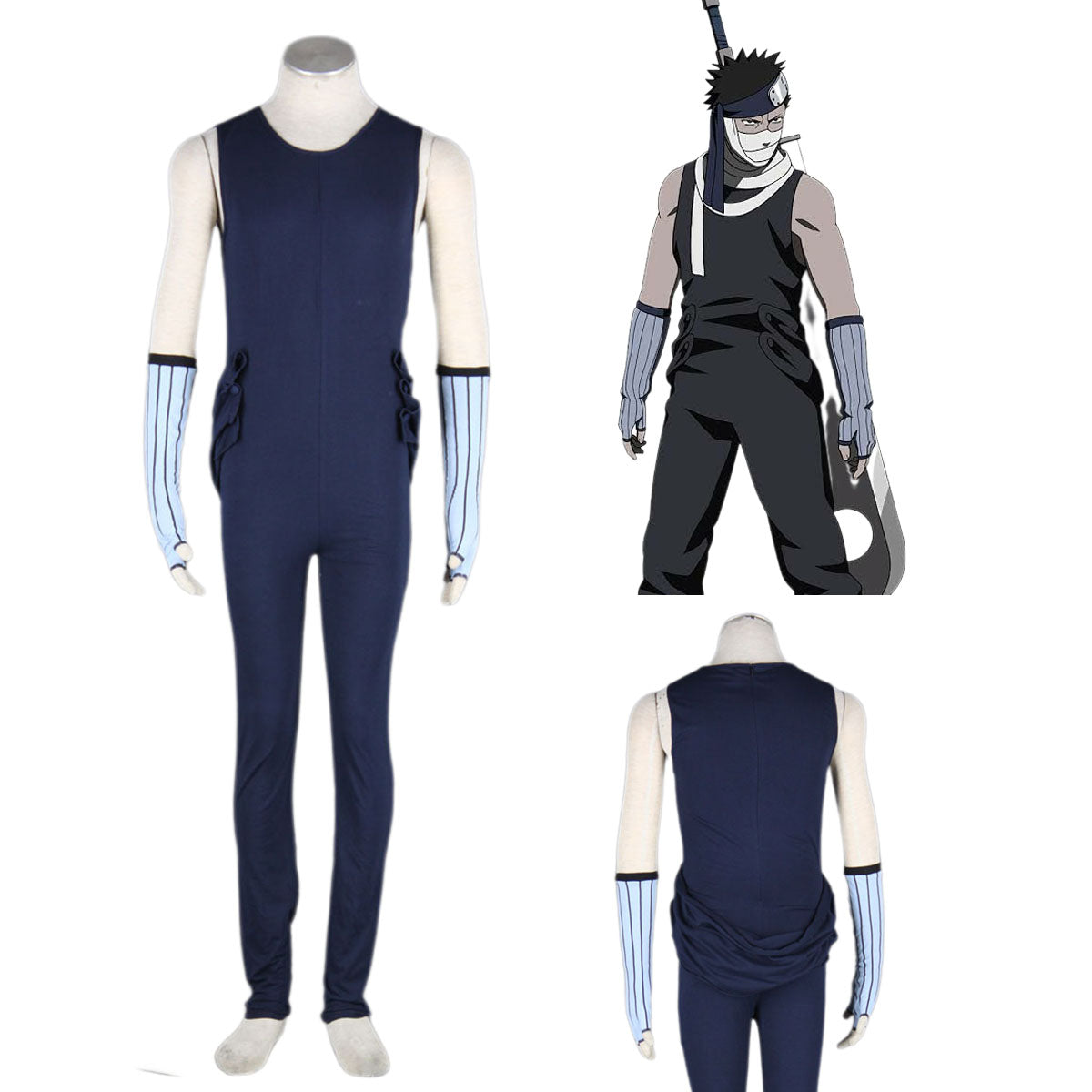 Anime Naruto Costume Zabuza Momochi Cosplay Costume Kit with Shoes for Men and Kids
