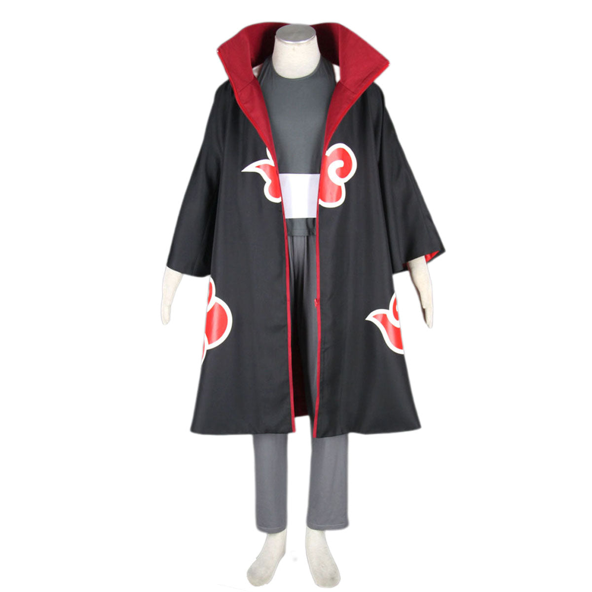 Anime Naruto Costume Akatsuki Kakuzu Cosplay Full Outfit Hood Mask for Men Kids