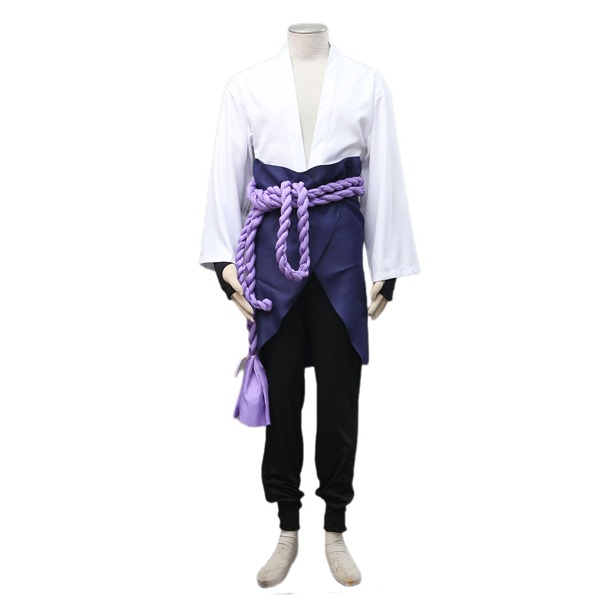 Naruto Shippuden Uchiha Sasuke Snake Organization Costume Outfit Kit with Wig