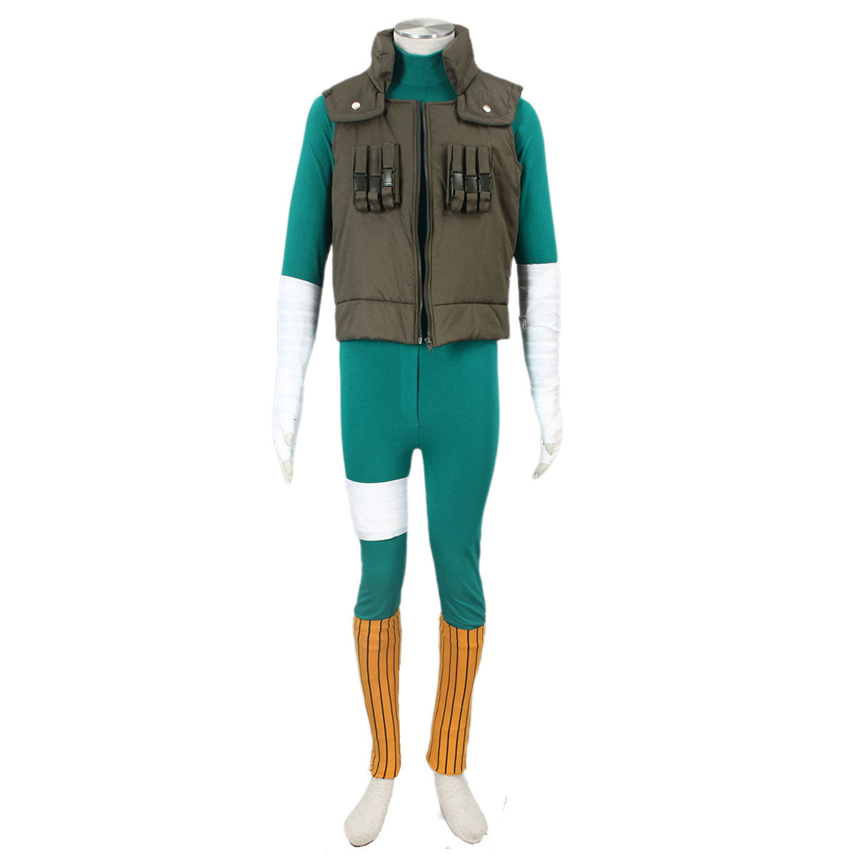 Anime Naruto Costume Rock Lee Training Cosplay Full Outfit Kit for Men and Kids