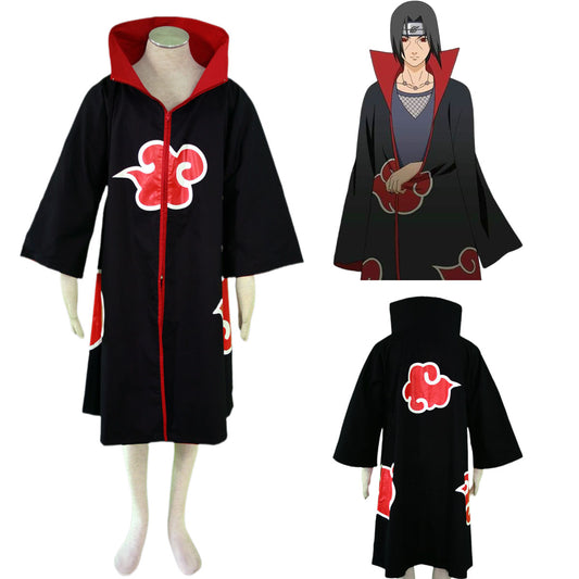 Anime Naruto Shippuden Itachi Obito Pain Akatsuki Costume Cloak for Adults and Kids