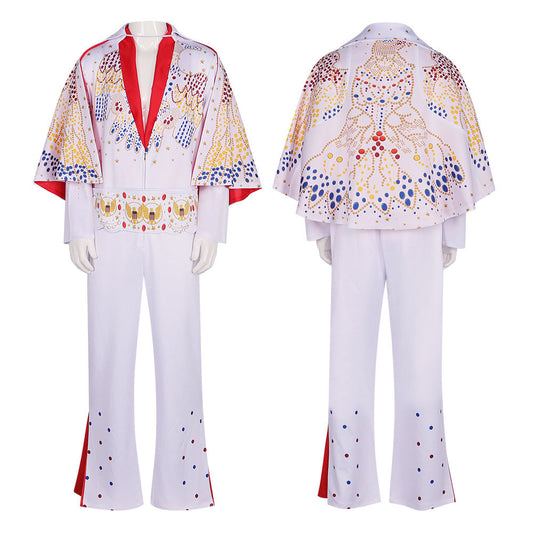 Elvis Presley the Hillbilly Cat White Cosplay Costume Outfit Kit